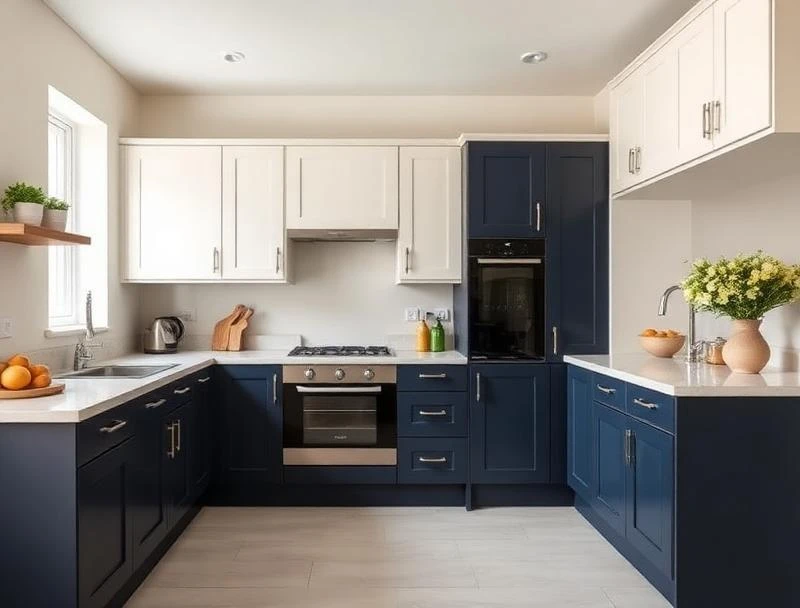 Two-Tone Combinations kitchen cabinets - professional spray finish by Spray Genius Birmingham