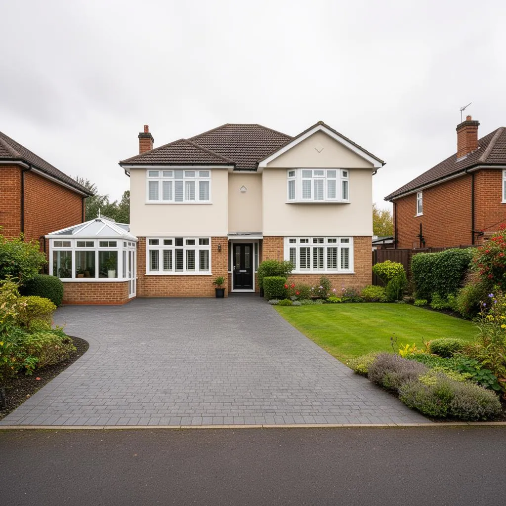 Professional uPVC spraying project in Solihull - finished exterior